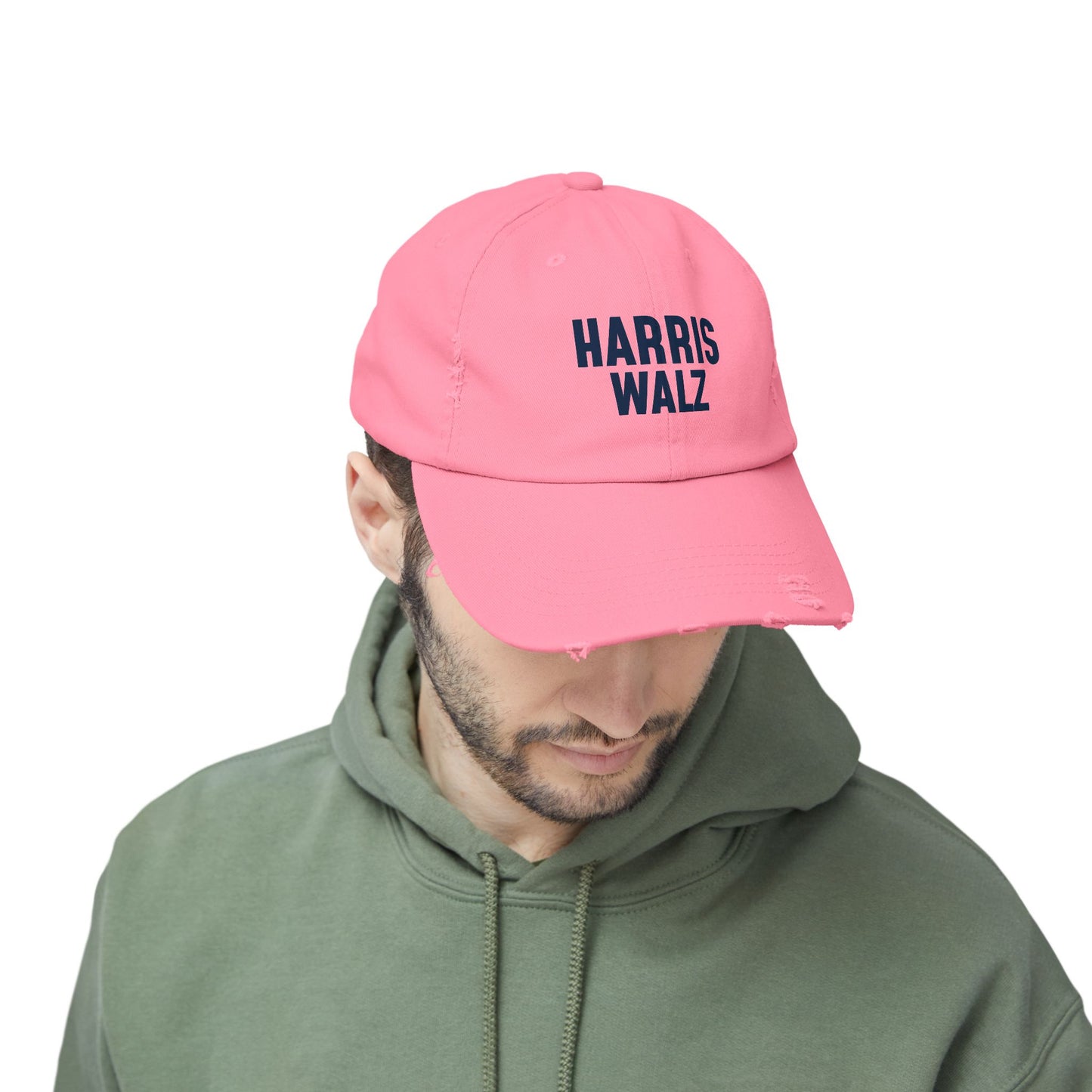 Harris-Walz Distressed Cap (navy text)