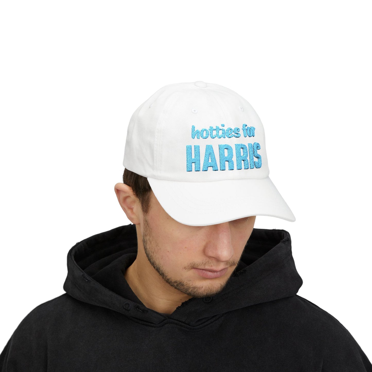 Hotties for Harris Embroidered Cap (light blue text)