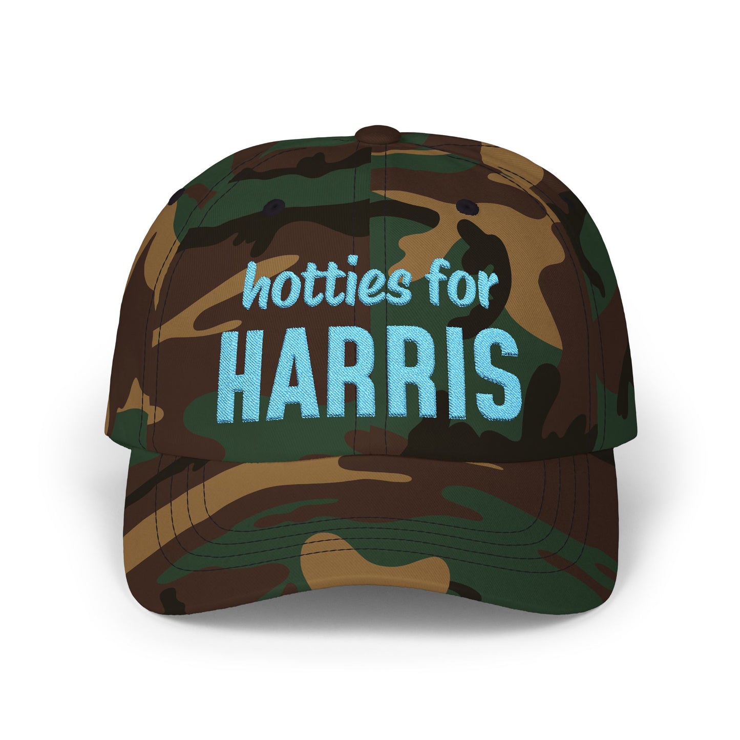 Hotties for Harris Embroidered Cap (light blue text)