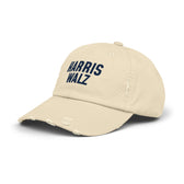 Harris-Walz Distressed Cap (navy text)