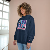 Pop Art Kamala Champion Hoodie (pink text)