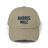 Harris-Walz Distressed Cap (navy text)