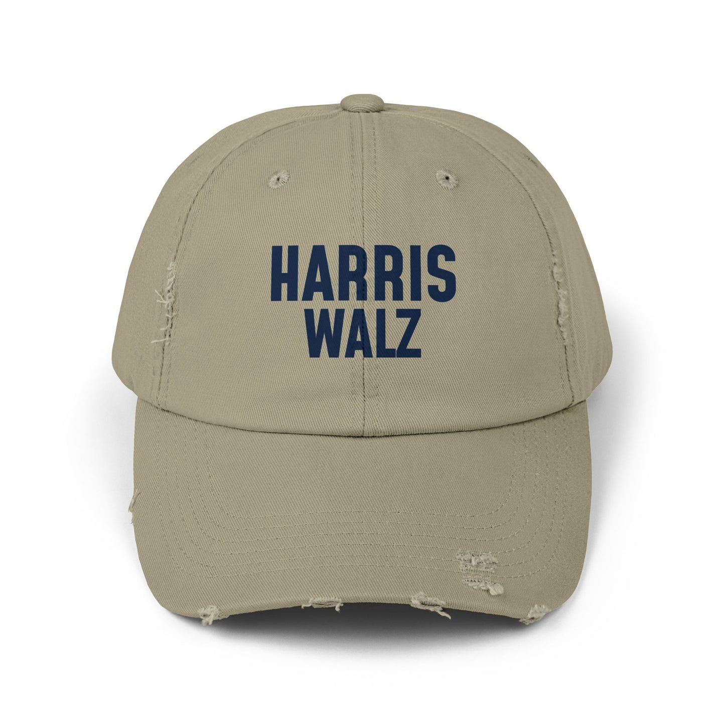 Harris-Walz Distressed Cap (navy text)