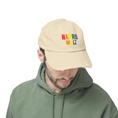 Harris-Walz Distressed Cap (rainbow text)