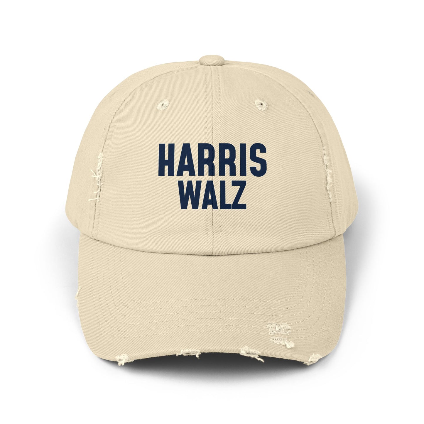 Harris-Walz Distressed Cap (navy text)