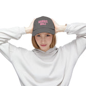 Harris-Walz Distressed Cap (pink text)