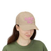 Harris-Walz Embroidered Cap (pink text)