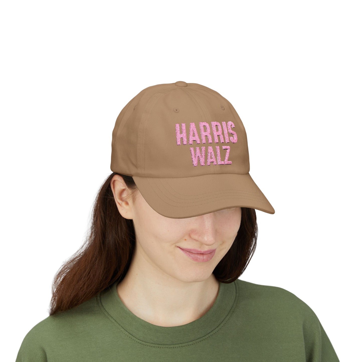 Harris-Walz Embroidered Cap (pink text)