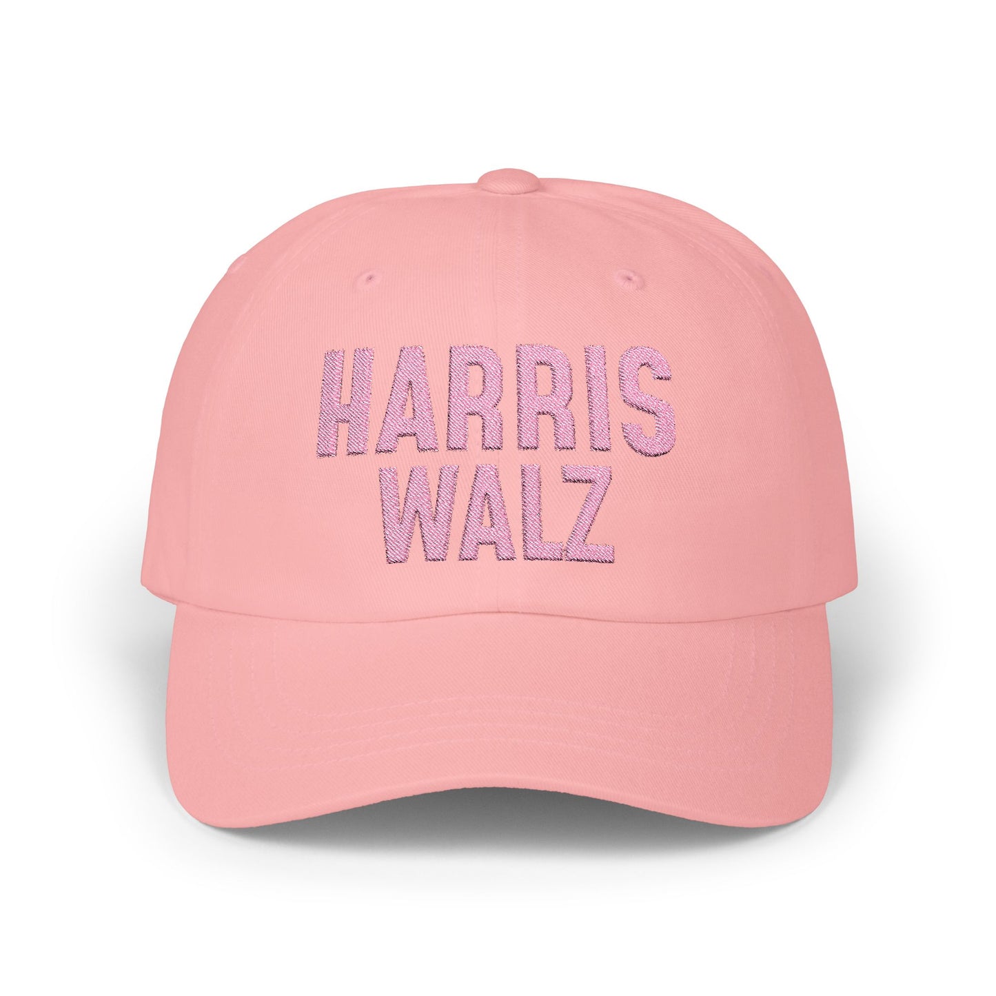 Harris-Walz Embroidered Cap (pink text)