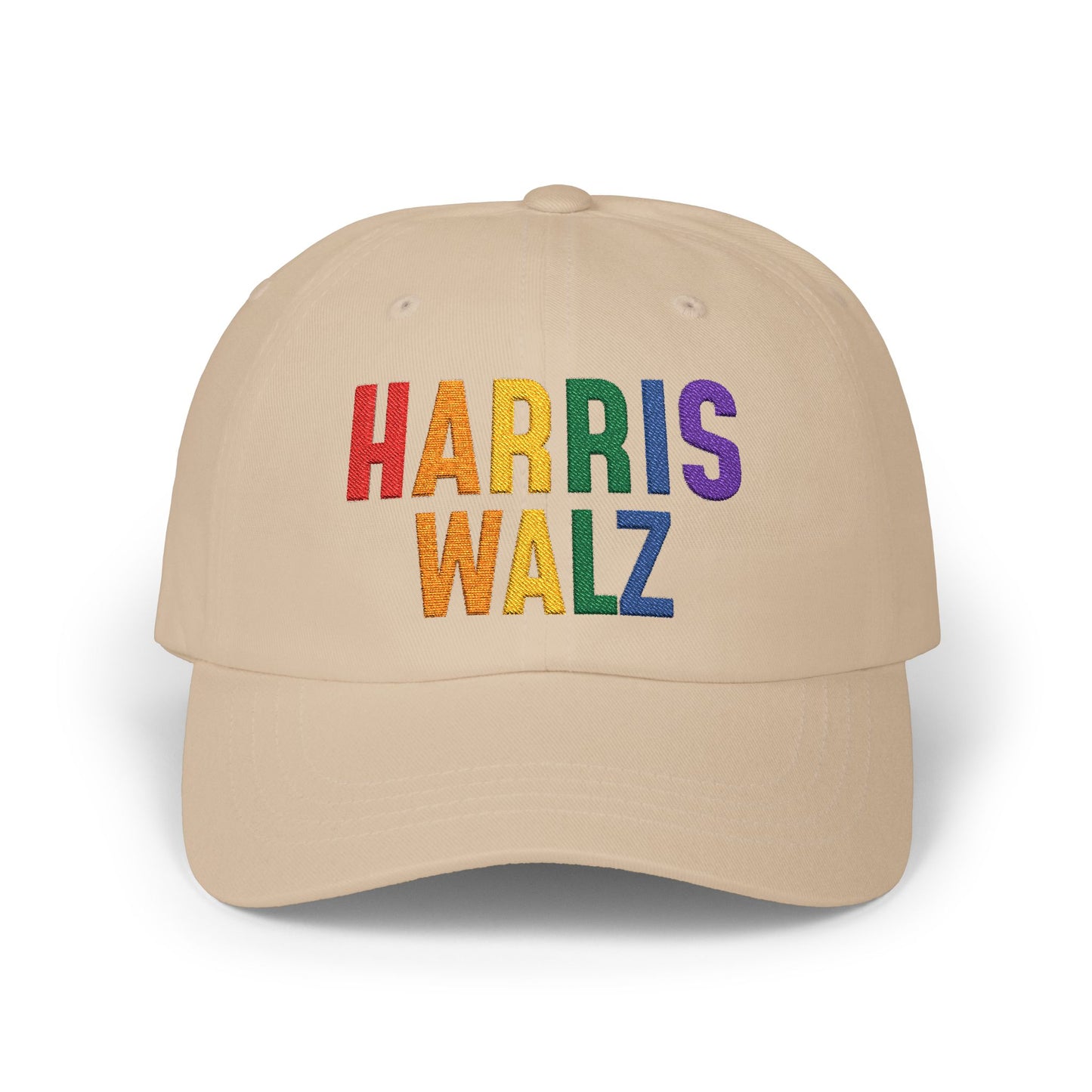 Harris-Walz Embroidered Cap (rainbow text)