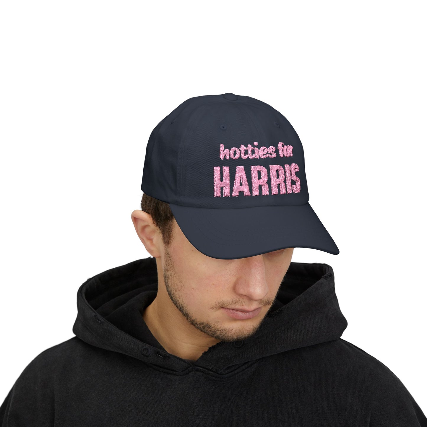 Hotties for Harris Embroidered Cap (pink text)