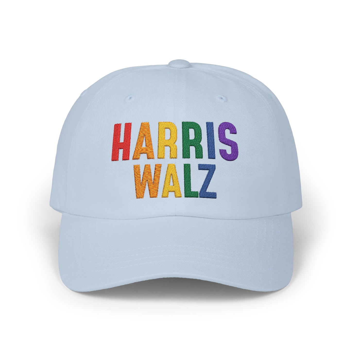 Harris-Walz Embroidered Cap (rainbow text)