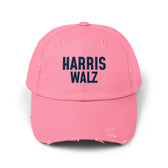 Harris-Walz Distressed Cap (navy text)