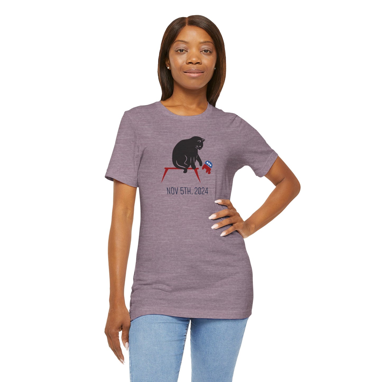 Cat Knocks Elephant Jersey Tee