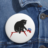 Cat Knocks Elephant Pin