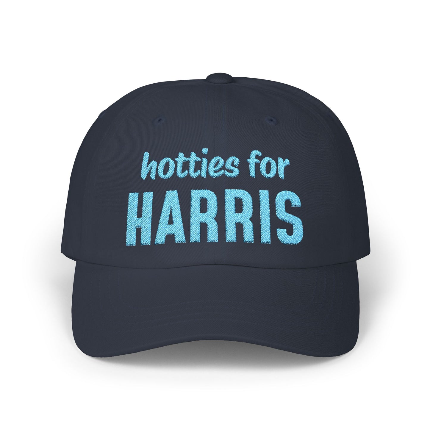 Hotties for Harris Embroidered Cap (light blue text)