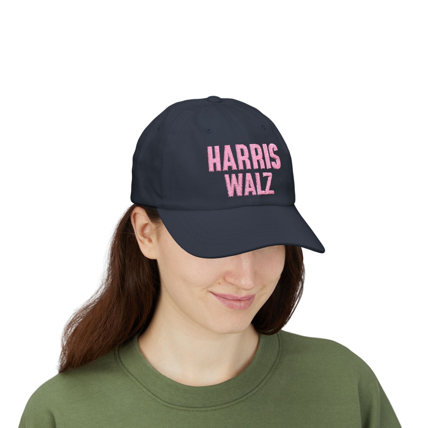 Harris-Walz Embroidered Cap (pink text)