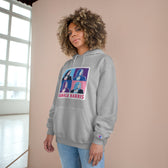 Pop Art Kamala Champion Hoodie (pink text)