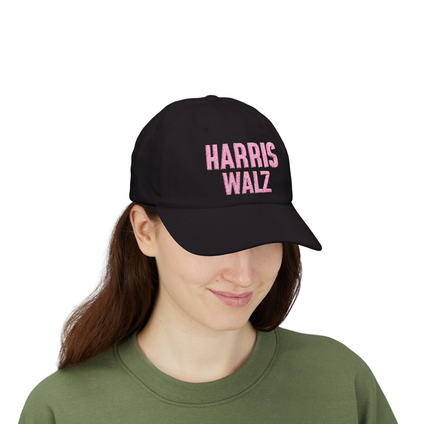 Harris-Walz Embroidered Cap (pink text)