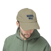 Harris-Walz Distressed Cap (navy text)