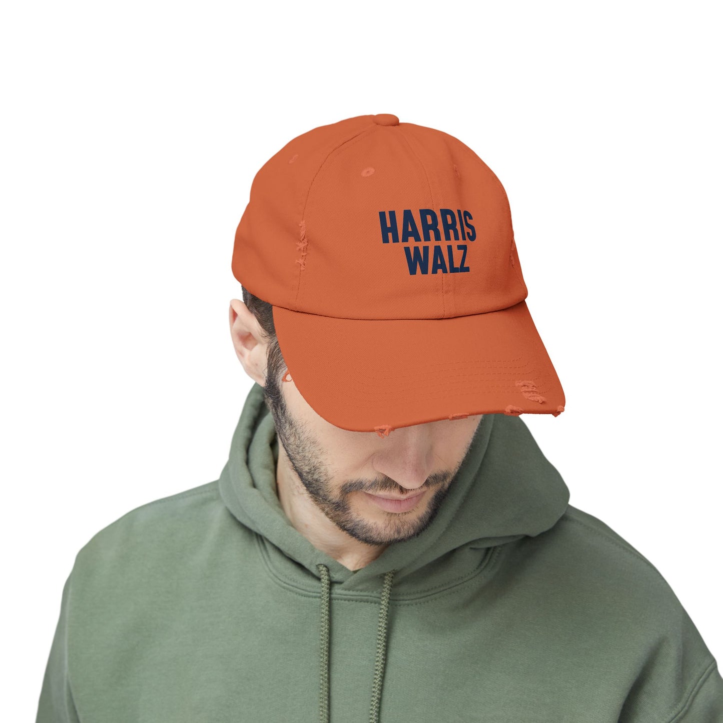 Harris-Walz Distressed Cap (navy text)