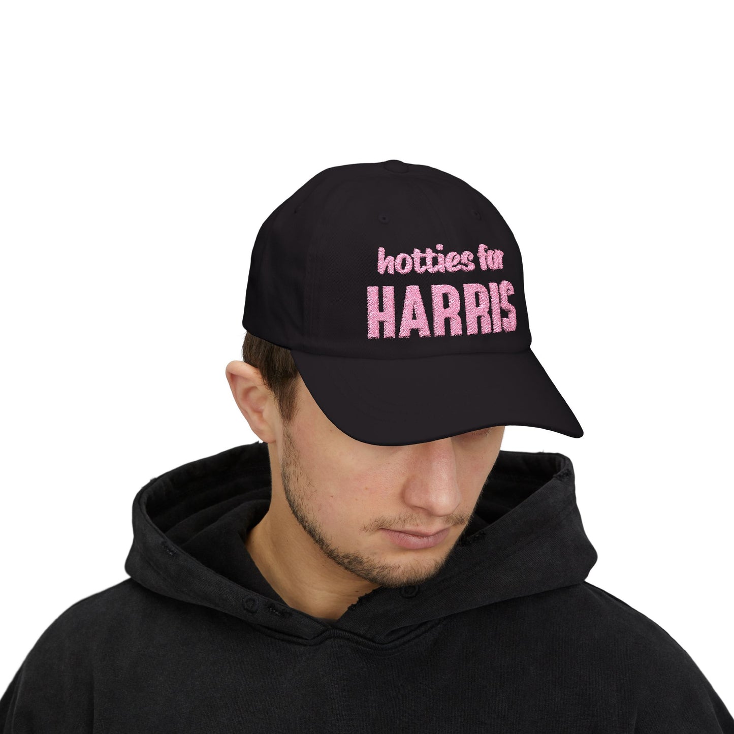 Hotties for Harris Embroidered Cap (pink text)