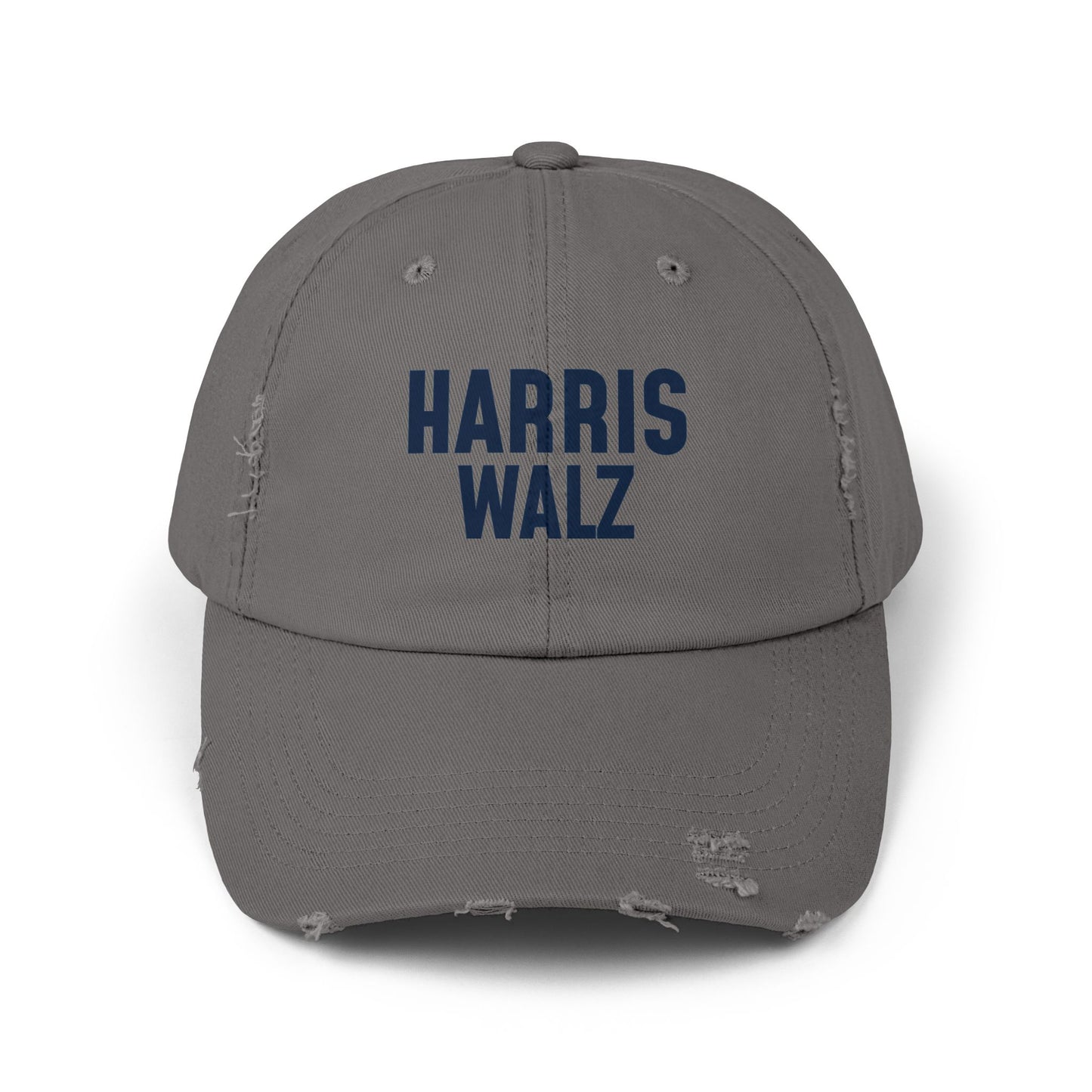 Harris-Walz Distressed Cap (navy text)