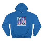 Pop Art Kamala Champion Hoodie (navy text)