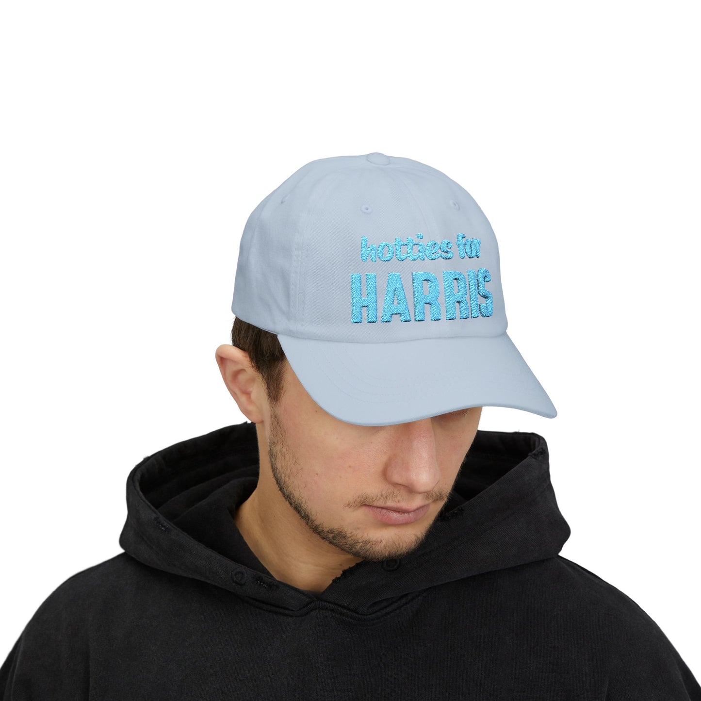 Hotties for Harris Embroidered Cap (light blue text)