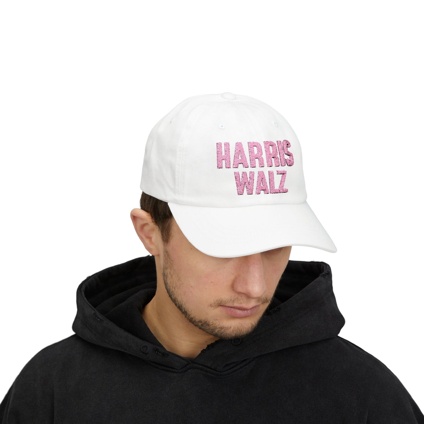 Harris-Walz Embroidered Cap (pink text)