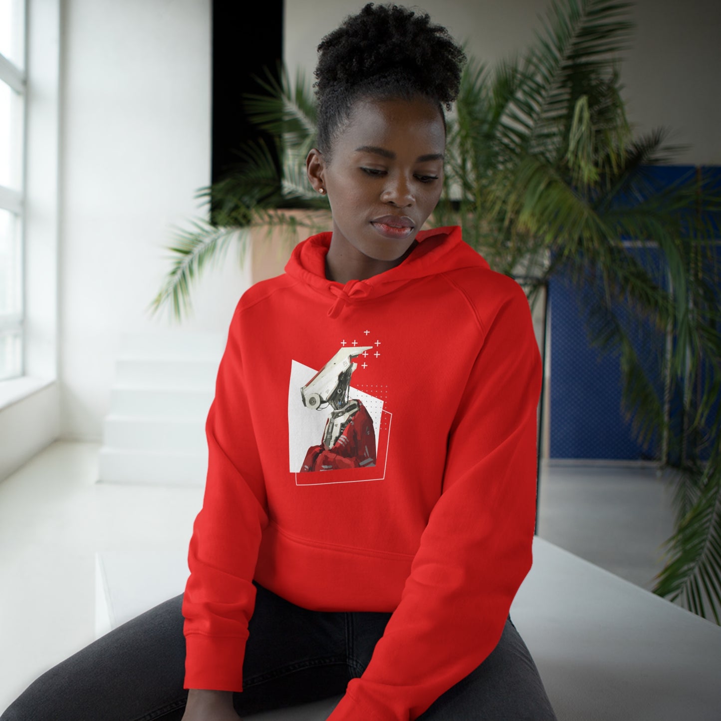 "Robot in Red" Unisex Supply Hoodie