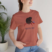 Cat Knocks Elephant Jersey Tee