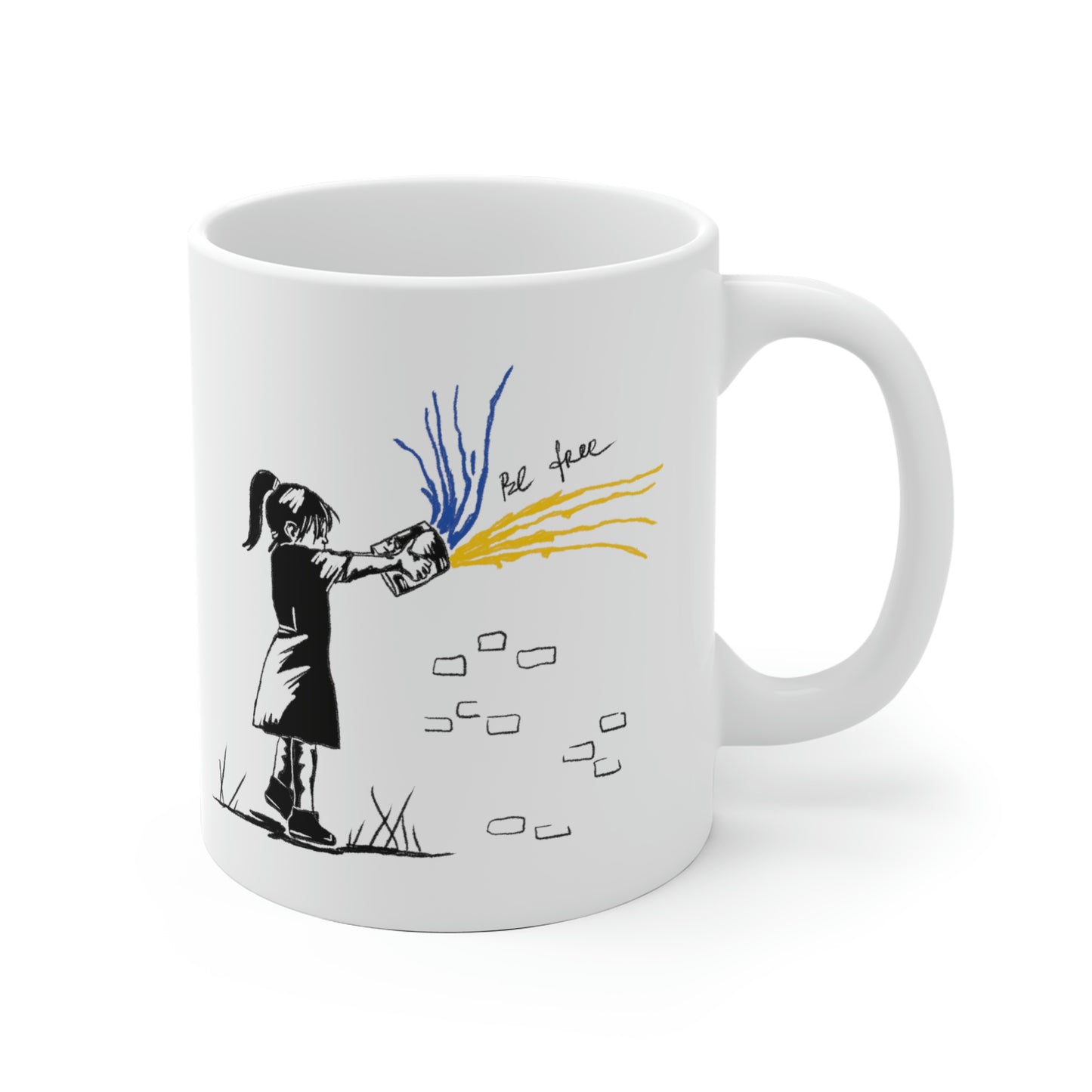 "Be Free Ukraine" White Ceramic Mug