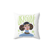 "Ukrainian Girl" Faux Suede Square Pillow Case