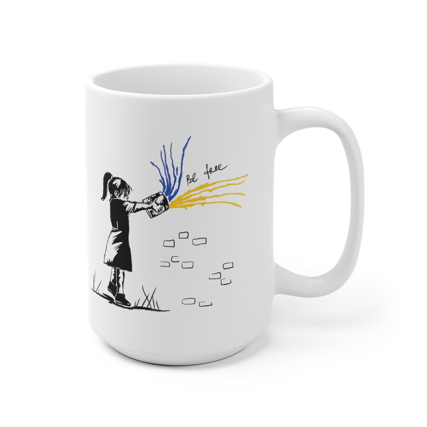 "Be Free Ukraine" White Ceramic Mug