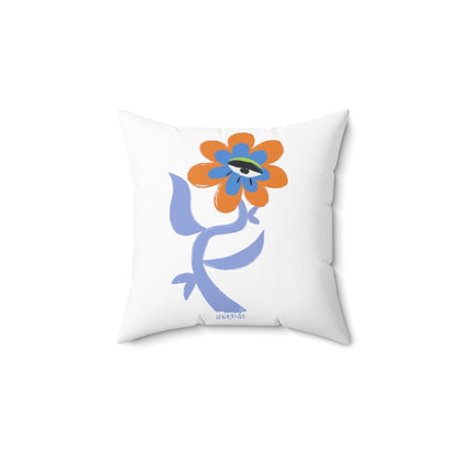 "Watchful Flower" Faux Suede Square Pillow Case