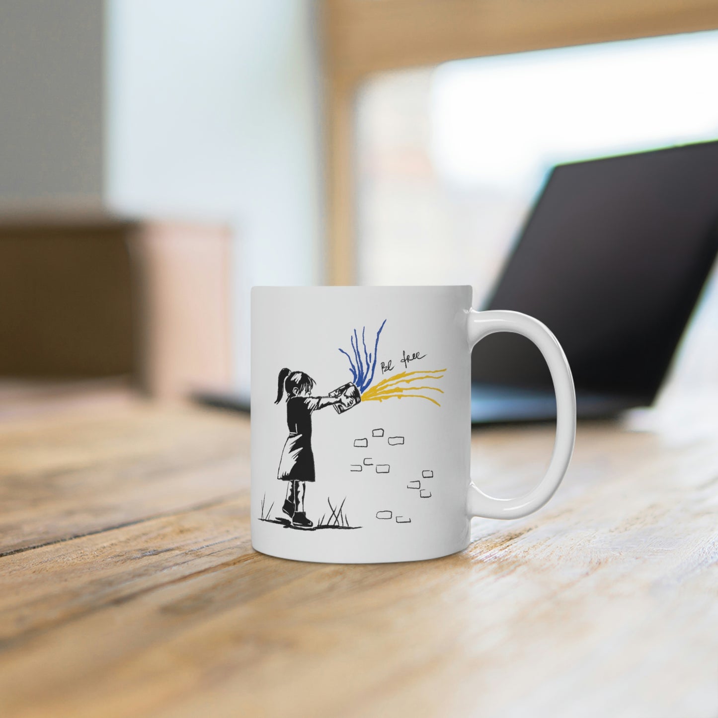 "Be Free Ukraine" White Ceramic Mug